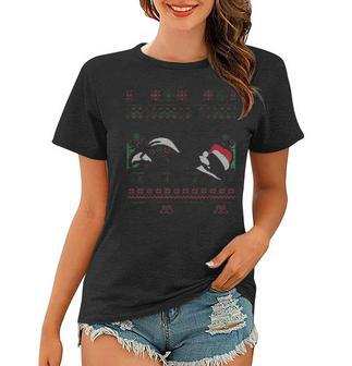 Ocean Santa Marine Orca Whale Ugly Christmas Women T-shirt - Seseable