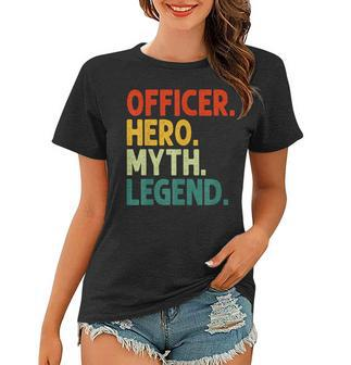 Officer Hero Myth Legend Retro Vintage Polizistin Frauen Tshirt - Seseable