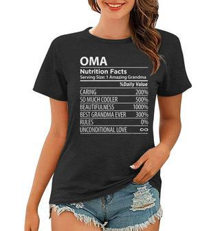 Oma Nutrition Facts | Funny Grandma Mothers Day Women T-shirt | Mazezy UK