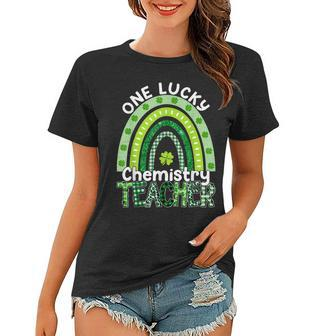 One Lucky Chemistry Teacher St Patricks Day Teacher Rainbow V2 Women T-shirt - Seseable