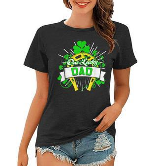 One Lucky Dad Happy St Patricks Day Shamrock Gifts Family Women T-shirt - Seseable