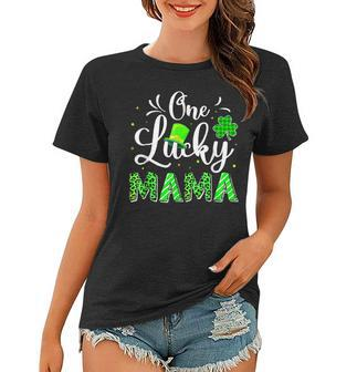 One Lucky Mama Irish Shamrock Leopard St Patricks Day Women T-shirt - Seseable