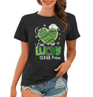 One Lucky Nurse Scrub Rn Icu Er St Patricks Day Nurses Women T-shirt - Seseable