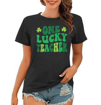 One Lucky Teacher Retro Vintage St Patricks Day Women T-shirt - Seseable
