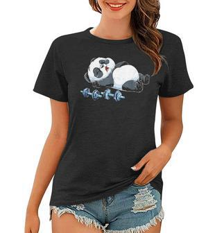 Panda The Struggle Is Real Weightlifting Fitness Gym Women T-shirt - Seseable