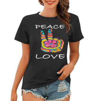 Peace Love Flower 60Er 70Er Jahre I Hippie-Kostüm Outfit Frauen Tshirt - Seseable