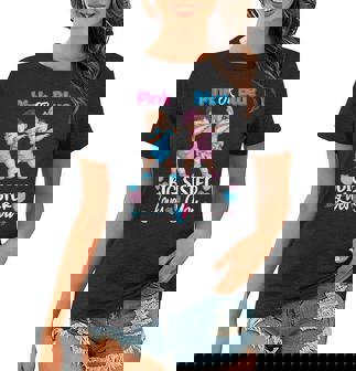 Pink Or Blue Big Sister Loves You Baby Gender Reveal Party Women T-shirt | Mazezy