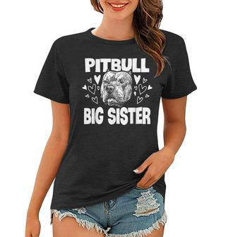 Pit Bull Big Sister Matching Family Dog White Women T-shirt | Mazezy