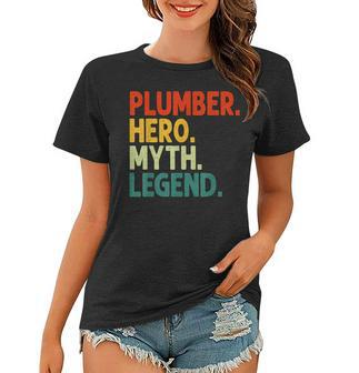 Plumber Hero Myth Legend Retro Vintage Klempner Frauen Tshirt - Seseable