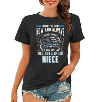 Police Officer Niece Proud Uncle Aunt Supporter Women T-shirt | Mazezy