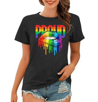 Proud Lip Lgbtq Rainbow Lip Gay Pride Women T-shirt | Mazezy