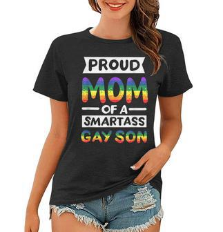 Proud Mom Of A Smartass Gay Son Funny Lgbt Pride Month Women Women T-shirt - Thegiftio UK