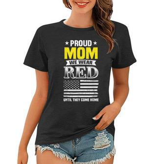 Proud Mom Of Deployed Son Red Friday Family Gift Women T-shirt - Seseable
