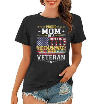Proud Mom Vietnam War Veteran Matching With Son Daughter Women T-shirt - Seseable