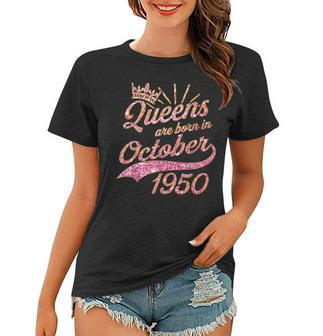 Queens Born In October 1950 68Th Birthday Gifts 68 Years Old Women T-shirt | Mazezy