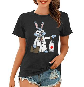 Rabbit Nurse Docter Medical Bunny Love Gift Happy Easter Day Women T-shirt - Seseable