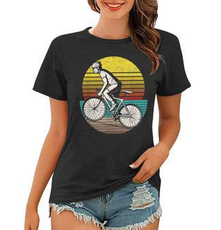 Radfahrer-Silhouette Frauen Tshirt im Retro-Stil der 70er, Vintage-Design - Seseable