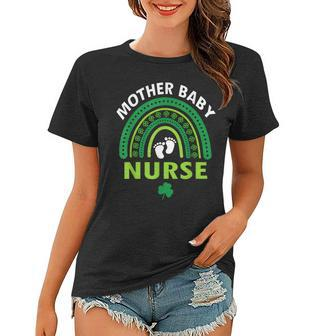 Rainbow Postpartum Mother Baby Nurse St Patricks Day Women T-shirt - Thegiftio UK