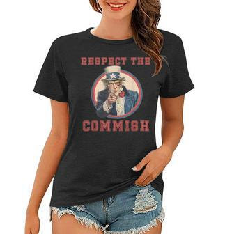 Respect The Commish Uncle Sam Illustration Football Game Women T-shirt | Mazezy