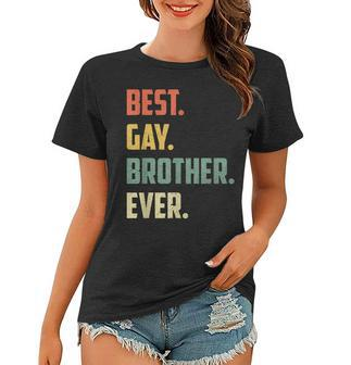 Retro Best Gay Brother Ever Cool Gay Gift Women T-shirt - Seseable