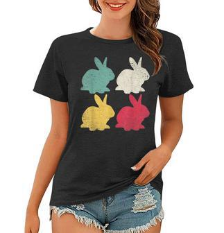 Retro Easter Bunny Rabbit Vintage Men Dad Kids Women Gift Women T-shirt - Seseable
