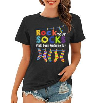 Rock Your Socks Cute 3 21 Trisomy 21 World Down Syndrome Day Women T-shirt | Mazezy