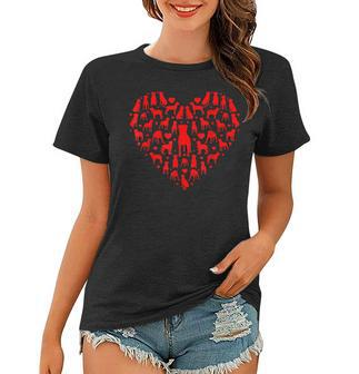 Rottweilers Hearts Love Dog Lover Men Women Valentines Day Women T-shirt - Seseable