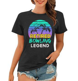 Ruhestand Bowling-Legende Frauen Tshirt, Retro 80er Jahre Sonnenuntergang - Seseable