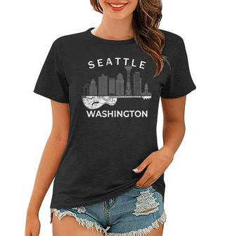 Seattle Souvenir Men Washington Music Electric Guitar Women T-shirt - Thegiftio UK