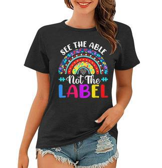 See The Able Not The Label Autism Awareness Puzzle Rainbow Women T-shirt | Mazezy
