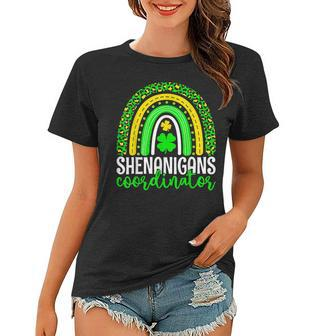 Shenanigans Coordinator Rainbow St Patricks Day Teacher Gift Women T-shirt | Mazezy