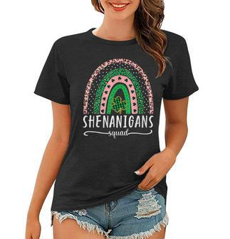Shenanigans Squad St Patricks Day Rainbow Shamrock Women T-shirt - Seseable