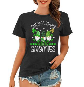 Shenanigans With My Gnomies St Patricks Day Gnome Shamrock Women T-shirt - Seseable