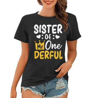 Sister Of Mr Onederful 1St Party Matching Family Women T-shirt - Seseable
