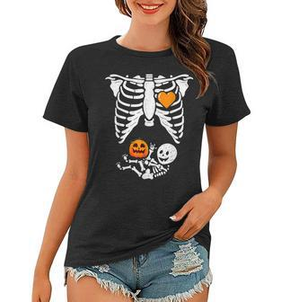 Skeleton Baby Pregnant Xray Rib Cage For Fall Halloween V2 Women T-shirt - Thegiftio UK