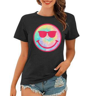 Smiling Emoticon Face Sunglasses Tie Dye Men Women Women T-shirt | Mazezy
