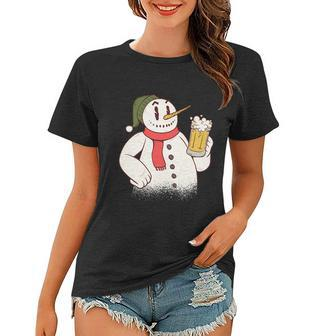 Snowman Drinking Beer Women T-shirt - Monsterry UK