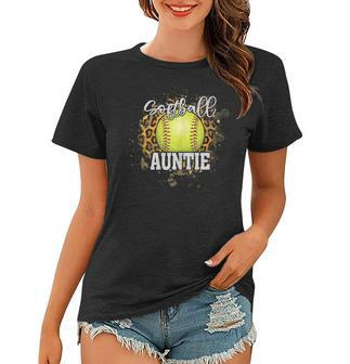 Softball Auntie Vintage Softball Family Matching Women T-shirt | Mazezy