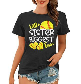 Softball Little Sister Biggest Fan Women T-shirt | Mazezy