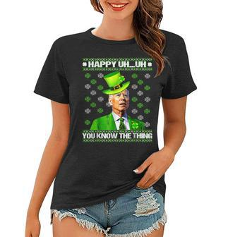 St Patricks Day Confused Joe Biden Easter Men Women Shamrock Women T-shirt - Seseable