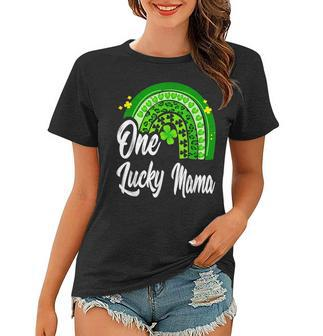 St Patricks Day One Lucky Mama Leopard Rainbow Women T-shirt - Seseable