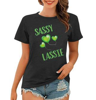 St Patricks Day Sassy Lassie Women T-shirt - Seseable