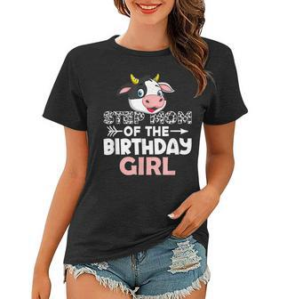Step Mom Of The Birthday Girl Cows Farm Cow Stepmom Women T-shirt | Mazezy