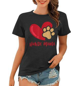 Stolze Hunde-Mama Herz Pfotenabdruck Hundepfote Tierliebe Frauen Tshirt - Seseable