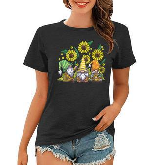 Sunflower Gnomes Gardener Gnome Lover Gift Cute Gnomies Women T-shirt | Mazezy
