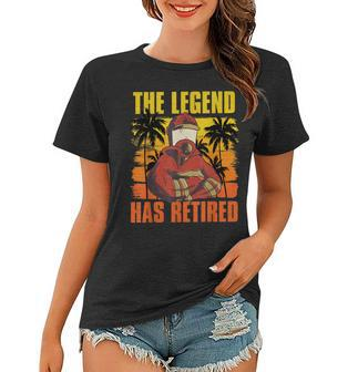 The Legend Has Retired Palm Trees Fireman Proud Firefighter Women T-shirt - Seseable