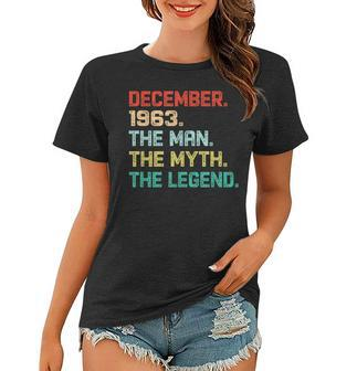 The Man Myth Legend December 1963 Birthday Gift 56 Years Old Gift For Mens Women T-shirt - Seseable