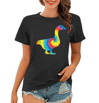 Tie Dye Goose Rainbow Print Waterfowl Hippie Peace Gift Women T-shirt - Seseable