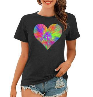 Tie Dye Peace Heart | Cute Colorful Rainbow Sign Gift Women T-shirt - Seseable