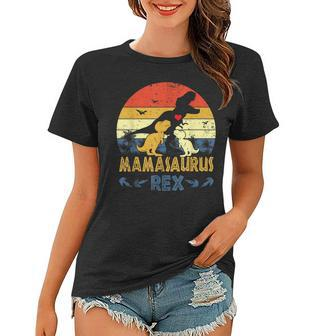 Trex Dinosaur Mamasaurus Pajama Dino Twin Mom Gift For Womens Women T-shirt | Mazezy